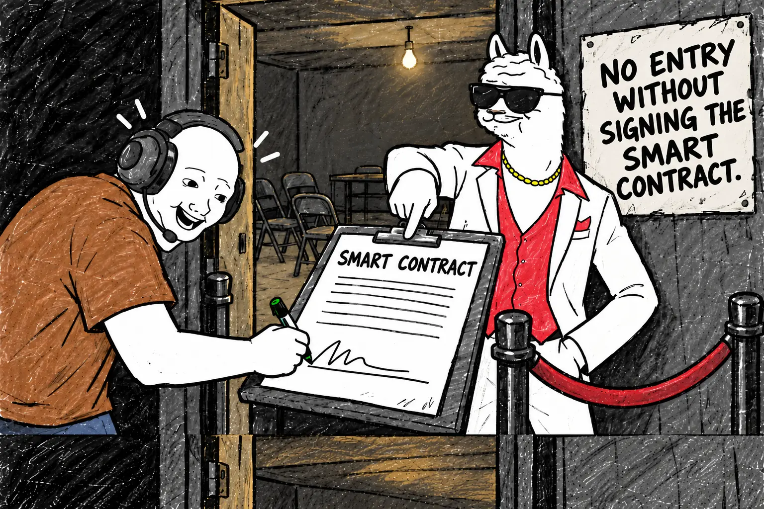 No entry without signing the smart contract